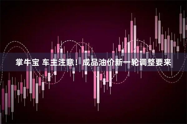 掌牛宝 车主注意！成品油价新一轮调整要来